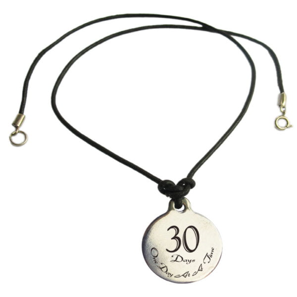 Sobriety Anniversary Leather Necklace Any Month or Year