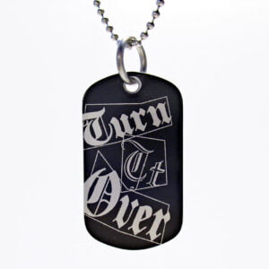 Turn It Over Black Dog Tag Necklace