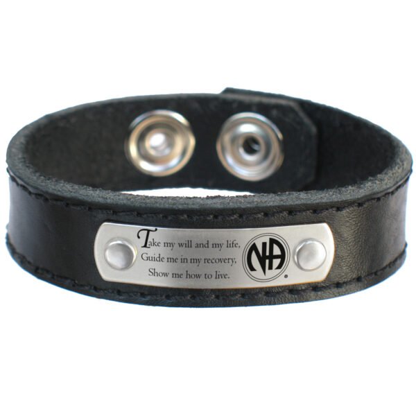 NA 3rd Step Prayer Leather Bracelet