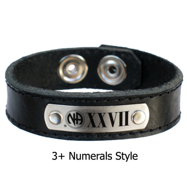 NA Clean Anniversary Leather Bracelet with Roman Numerals