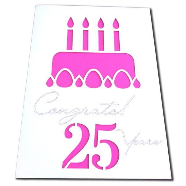 3-D Laser Cut Birthday Cake Clean and Sober Greeting Card