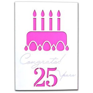 3-D Laser Cut Birthday Cake Clean and Sober Greeting Card