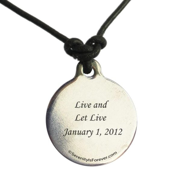 Sobriety Anniversary Leather Necklace 25 Years