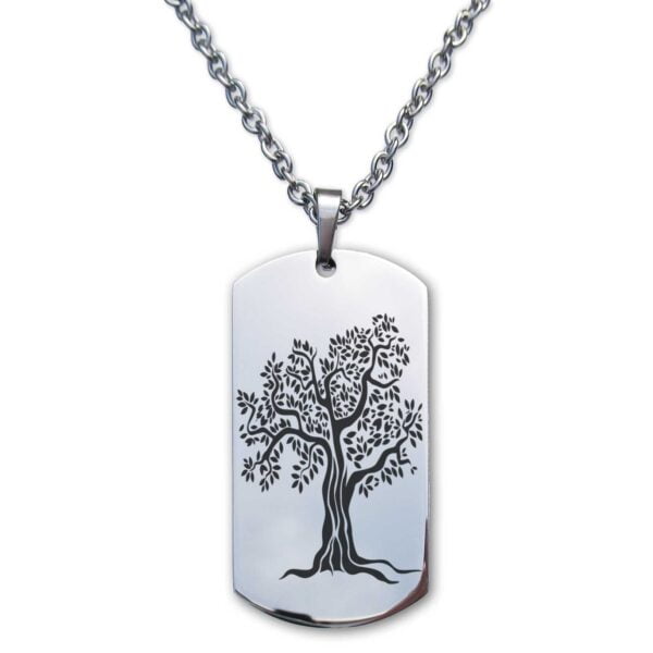 Tree of Life Serenity Prayer Designer Dog Tag Necklace