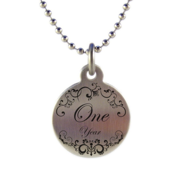 Sobriety Anniversary Floretine Medallion Necklace Any Month or Year
