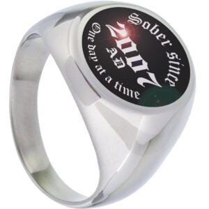 Sober Year Ring for Men for AA or NA SIZE 12