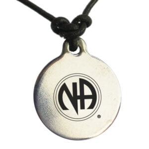 NA Narcotics Symbol Prayer Leather Necklace