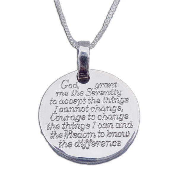 Serenity Prayer Necklace in Fine 925 Sterling Silver