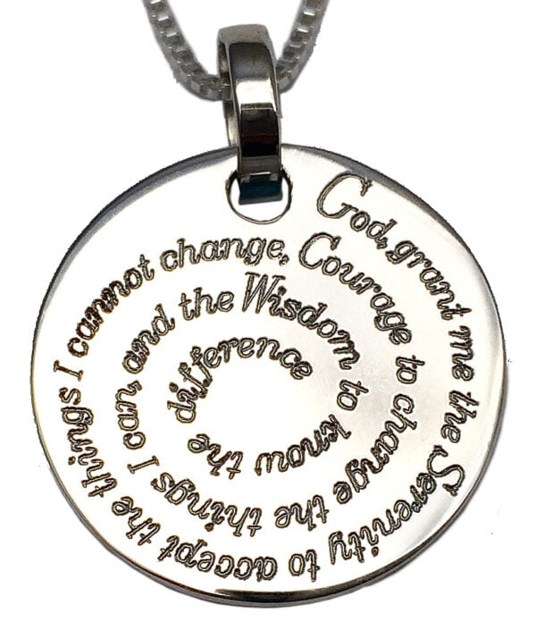 Serenity Prayer Necklace in Fine 925 Sterling Silver