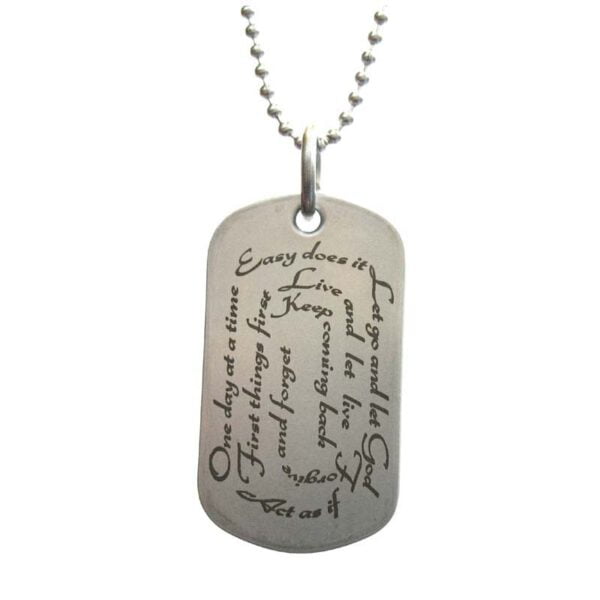 AA Slogans Dog Tag Necklace