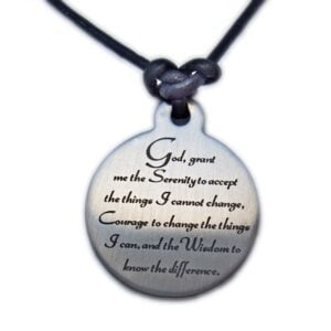 Serenity Prayer Leather Necklace-21 inches