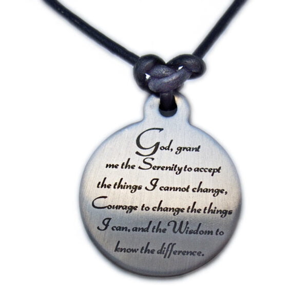 Serenity Prayer Leather Necklace-24 inches